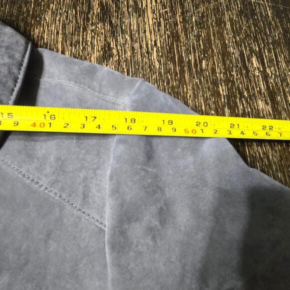 Dennis Basso Size 2XL Women's Suede Gray Leather Jacket - Picture 9 of 11